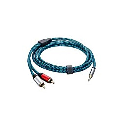 Pack 2 of RCA to 3.5mm Aux Cable 6 ft Hftywy Braided 3.5mm Male to 2RCA