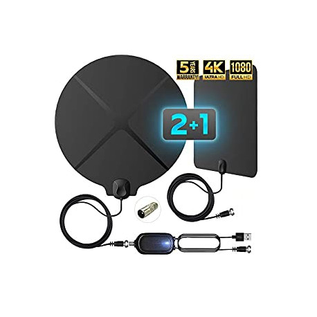 Digital TV Antenna Indoor Amplified - Support 4K 1080p 120-150 Miles Range