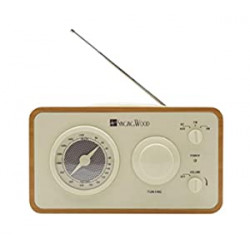 Retro Wood AM FM Radio with Bluetooth and Aux Line in Jack
