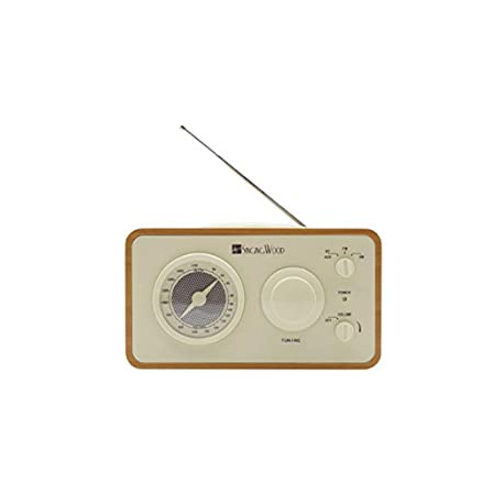 Retro Wood AM FM Radio with Bluetooth and Aux Line in Jack