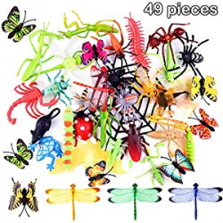 Pack 2 of 49 PCS Plastic Insect Bugs Figure Toys