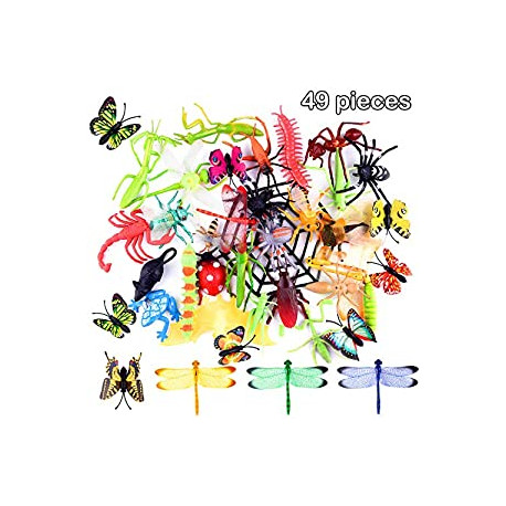 Pack 2 of 49 PCS Plastic Insect Bugs Figure Toys