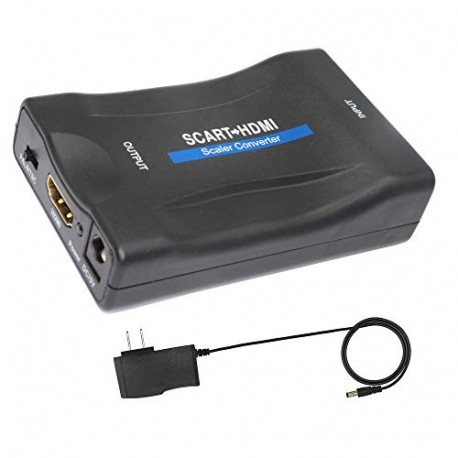 SCART to HDMI Converter Video Audio Upscale Adapter with SCART/HD Switch