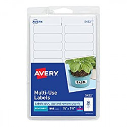 Self-Adhesive Removable Labels, 0.5 x 1.75 Inches, White, 840 per Pack