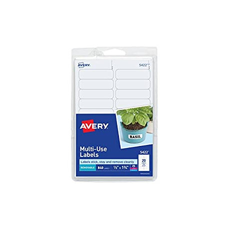 Self-Adhesive Removable Labels, 0.5 x 1.75 Inches, White, 840 per Pack