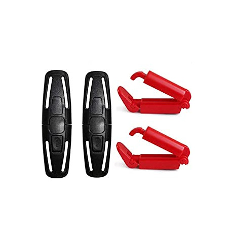 2 Pack Car Seat Chest Harness Clip and 2 Pack Red Car Seat Safety