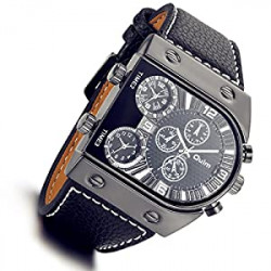 Large Face Military Army Leather Watch