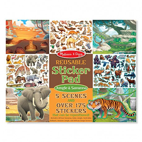 Sticker Pad: Jungle and Savanna - 175+ Stickers, 5 Scenes