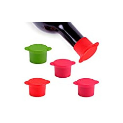 Covers-Silicone Stoppers to Keep Wine or Beer Fresh for Days with Air Tight Seal-Set of 5