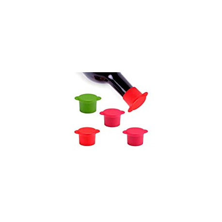 Covers-Silicone Stoppers to Keep Wine or Beer Fresh for Days with Air Tight Seal-Set of 5