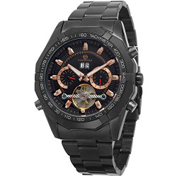 Stainless Steel Steampunk Tourbillon Anglog Watch