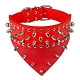 2" Wide Bandana Style Scarf Spiked & Studded Leather Dog Collar