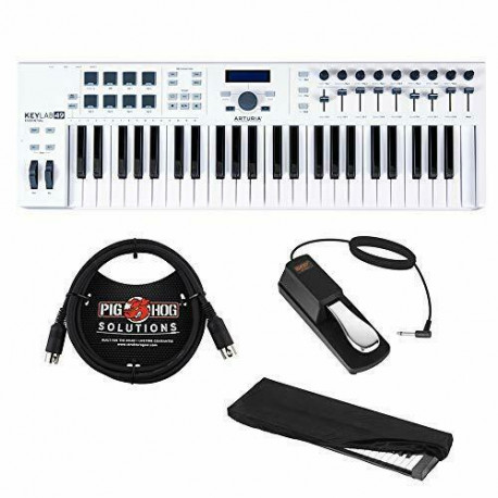 Arturia KeyLab Essential 49 MIDI Controller w/ 6ft Cable, Sustain Pedal & Cover