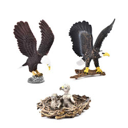 3 Pack Simulated Bald Eagle Model Realistic Bird
