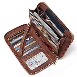 Women Wallet Large Leather Designer Zip