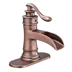 Waterfall Bathroom Sink Faucet Single-Handle Single Hole