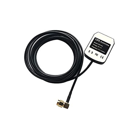 GPS Antenna SMA Male Plug Active Antenna Aerial Connector Cable 3 Meters for Dash DVD Head Unit Stereos - Right Angle Plug