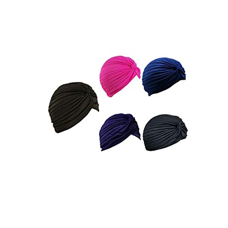 5 Women Stretchy Turban Chemo Cap Bennie Head Wrap Headwear