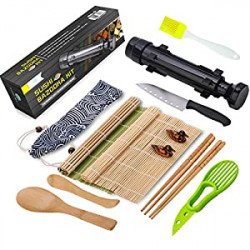 Sushi Making Kit, All In One Sushi Bazooka Maker with Bamboo Mats