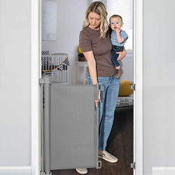Extra Wide Safety Kids or Pets Gate, 33” Tall, Extends to 55” Wide