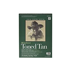 Strathmore 400 Series Tan Drawing STR-412-11 24 Sheet Toned Sketch Pad, 11 by 14", 11"x14"