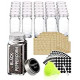 Set. 25 Square Glass Jars 4OZ, Airtight Cap, Pour/sift Shaker Lid