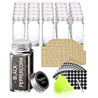Set. 25 Square Glass Jars 4OZ, Airtight Cap, Pour/sift Shaker Lid