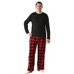 Polar Fleece Pajama Pants Set for Men Sleepwear