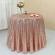 Rose Gold Sequin Tablecloth - 72in Round
