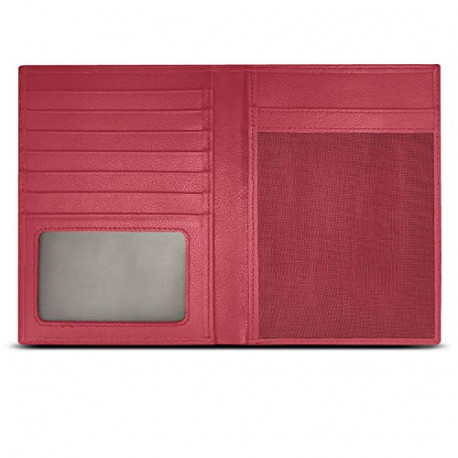 RFID Blocking Leather Passport Holder For Men and Women - Pink