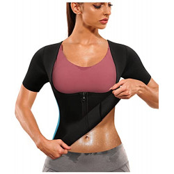 Women's Neoprene Sauna Vest with Sleeves Gym Hot Sweat Suit Weight Loss