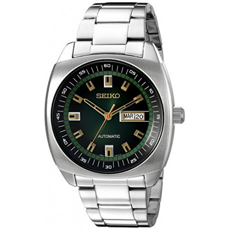 Men's SNKM97 Analog Green Dial Automatic Silver Stainless Steel Watch