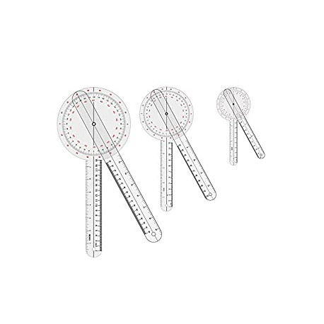 Goniometer Set 2-3 Pieces 12", 8", 6"/ 360 Degree