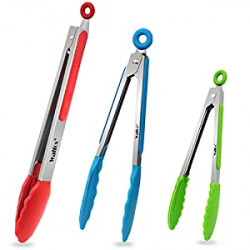 Kitchen Tongs - 7" 9" and 12" Heat Resistant Food tongs