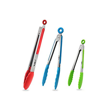 Kitchen Tongs - 7" 9" and 12" Heat Resistant Food tongs