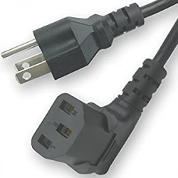 15 Feet Long Right Angled Black AC Power Cord