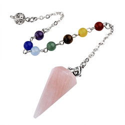 Spiritual Chakra Balancing Pendulum(Rose Quartz)