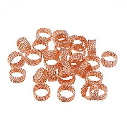 30pcs Dreadlocks Beads Metal Hair Cuffs Hair Filigree Tube (Rose Gold)