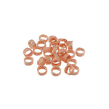 30pcs Dreadlocks Beads Metal Hair Cuffs Hair Filigree Tube (Rose Gold)