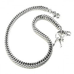 Biker Trucker Keychain Key Jean Wallet Chain Silver/Black