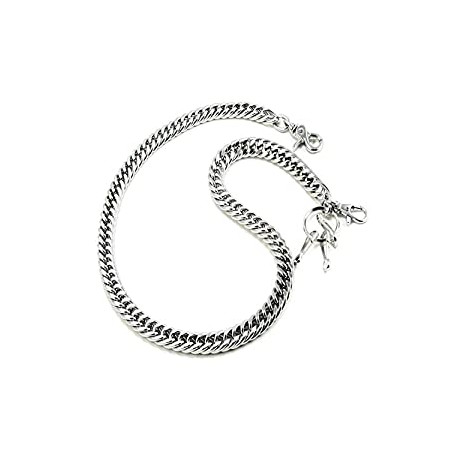 Biker Trucker Keychain Key Jean Wallet Chain Silver/Black