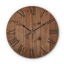 Large Rustic Wooden Wall Clock - 24 Inch - Farmhouse
