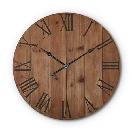 Large Rustic Wooden Wall Clock - 24 Inch - Farmhouse