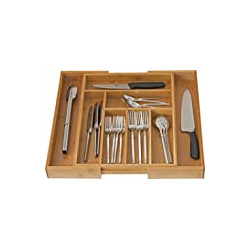 Utensil Flatware Dividers-Kitchen Drawer Organizer-Cutlery Holder, Bamboo