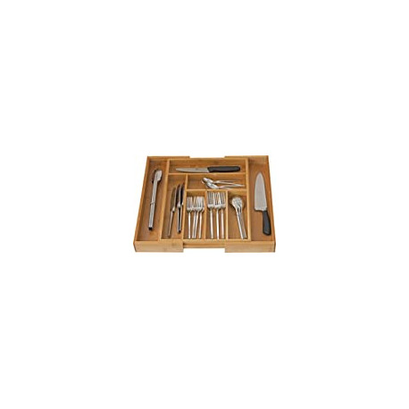 Utensil Flatware Dividers-Kitchen Drawer Organizer-Cutlery Holder, Bamboo