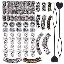 54 Pieces Hair Tube Beads Dreadlocks Beads Hair Tube
