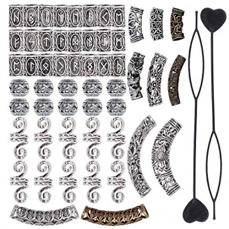 54 Pieces Hair Tube Beads Dreadlocks Beads Hair Tube