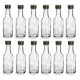 12 pcs 50 ml Glass Liquor Bottles with Black Cap (1.69 oz)