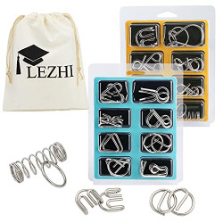 Magic Trick Toy IQ Puzzle Set (Pack of 16), Metallic