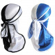 Men Silky 360 Wave Caps with Long Tail Two Tone Silk Durag Pack 2 PCS